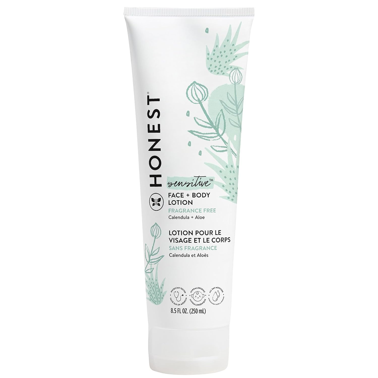 The Honest Company Hydrating Face + Body Lotion | Fast Absorbing, Naturally Derived, Hypoallergenic | Fragrance Free Sensitive, 8.5 fl oz-0