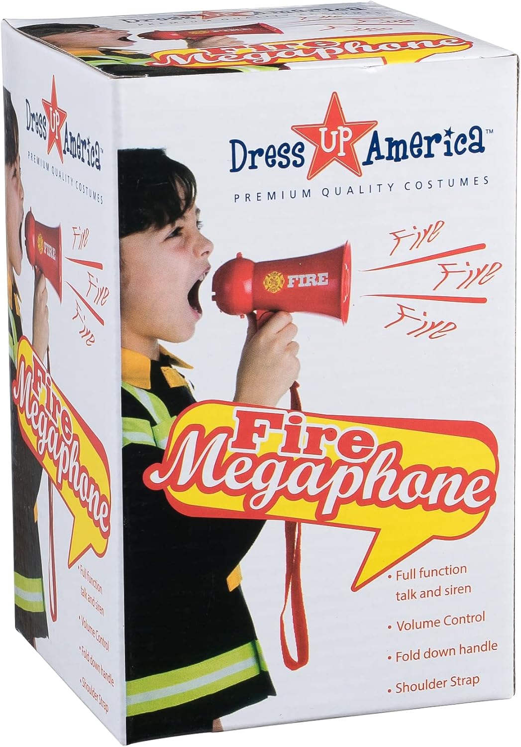 Dress Up America Firefighter Megaphone For Kids - Red Fireman Megaphone Bullhorn With Siren Sound-4