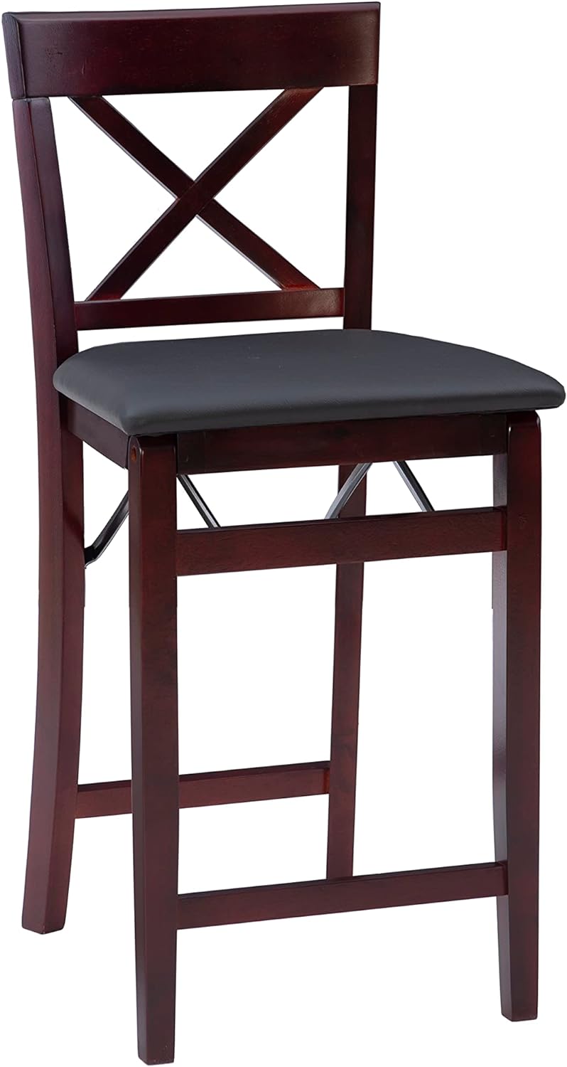 Linon Triena X Back Folding Counter Stool, Brown-0