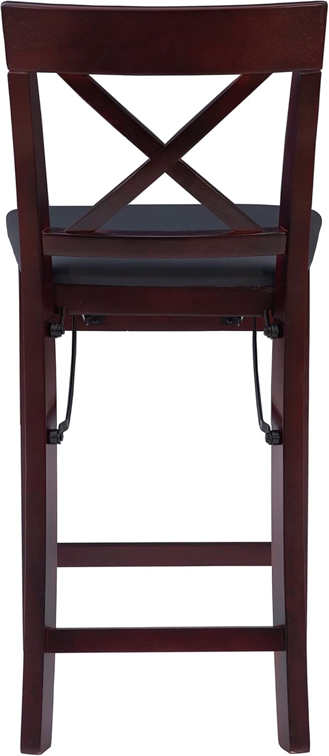 Linon Triena X Back Folding Counter Stool, Brown-14