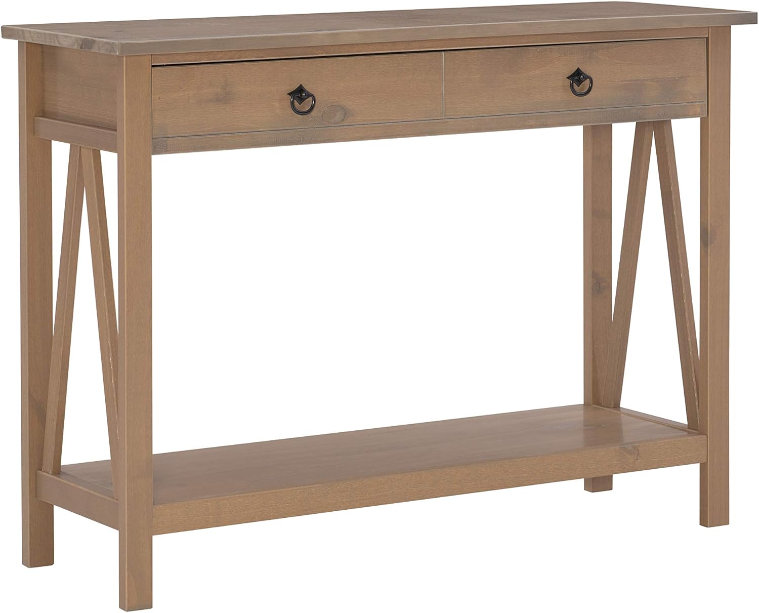 Linon Titian Driftwood Console Table, 42"W x 13.98"D X 30.7"H-0