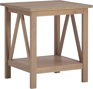 Linon Titian End Table, 20"W x 17.7"D x 22"H, Rustic Gray