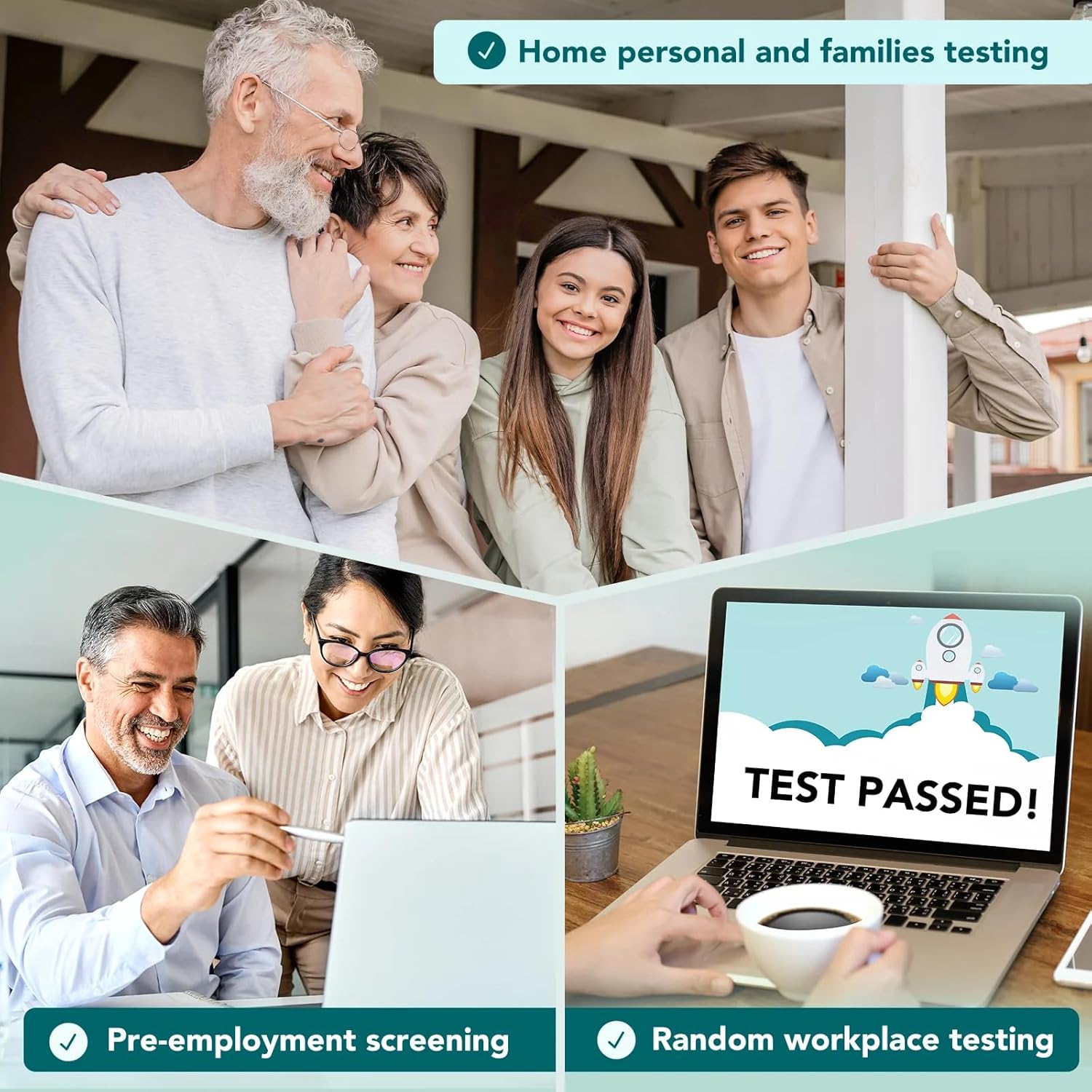 Easy@Home Multi-Drug Screen Test: Testing Amphetamine Oxazepam Cocaine Morphine Cannabinoids Home Urine Drug Testing Kits - #EDOAP-754 (5 Pack)-5