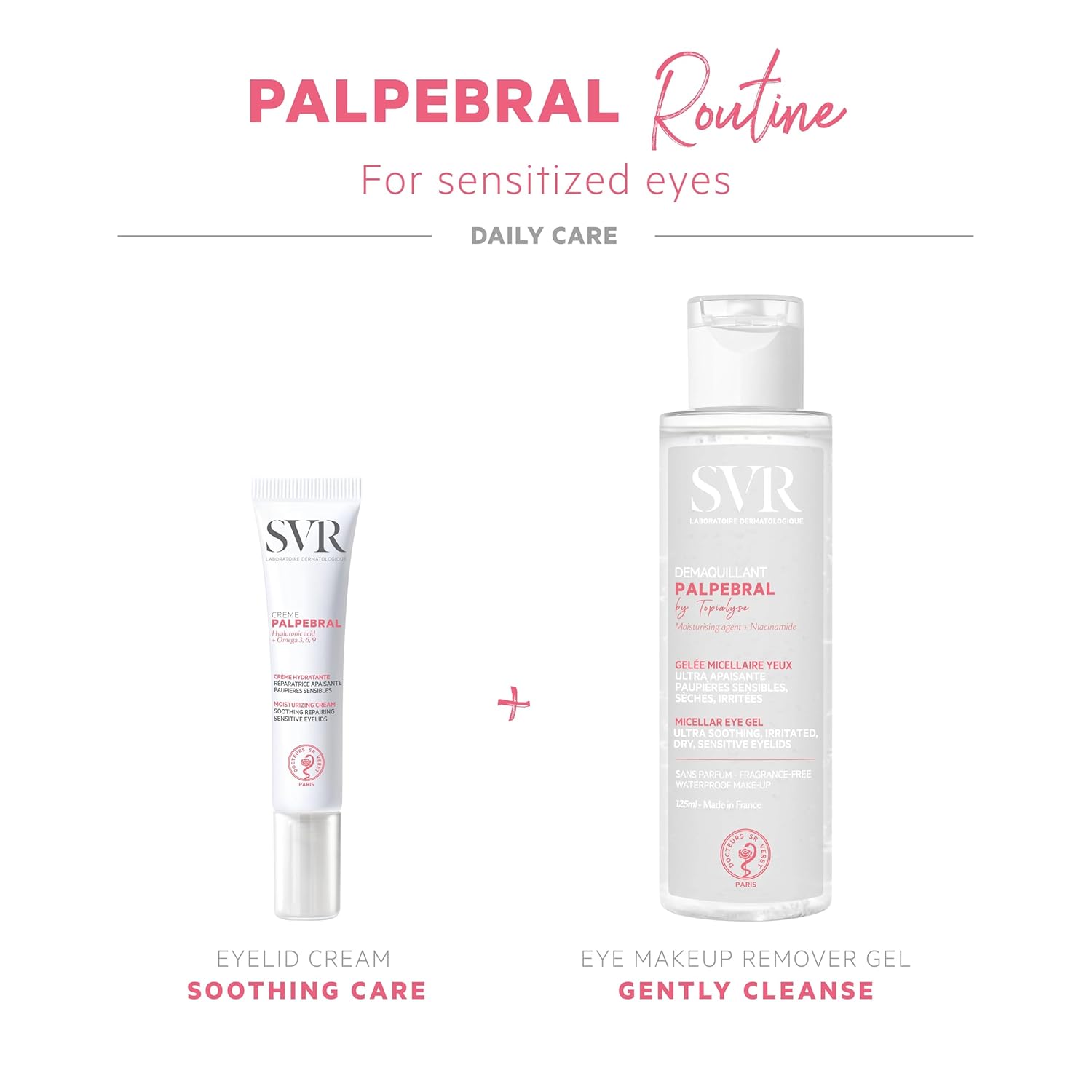 SVR Palpebral Eye Cream - Hyaluronic Acid & Shea Butter. Ultra-Soothing Cream for Dry, Sensitive Eyelids Prone to Irritations due to dryness. Steroid-Free, Fragrance-free Formula, 0.5 fl.oz-5