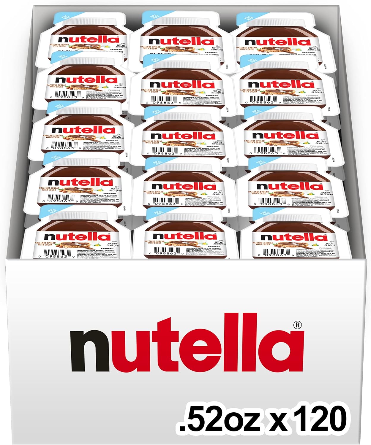 Nutella Hazelnut Spread With Cocoa For Breakfast, Bulk 120 Pack, 0.52 Oz Mini Cup-0