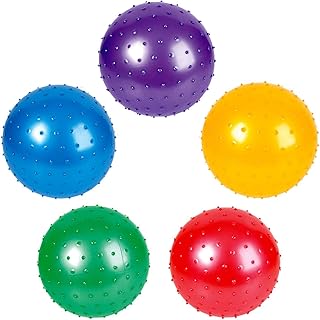 Rhode Island Novelty 7 Inch Knobby Balls Assorted Colors, 5 Pack