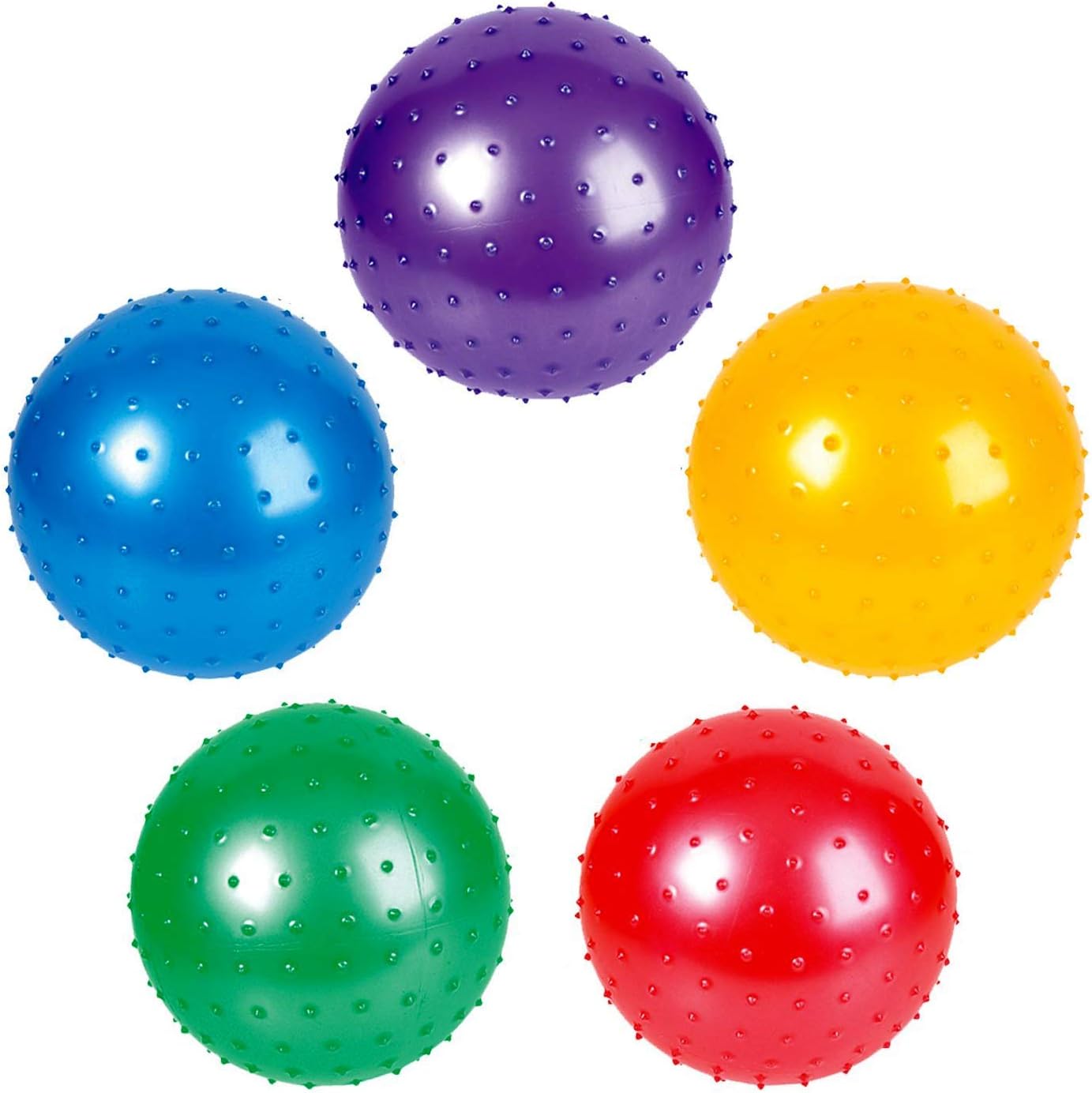 Rhode Island Novelty 7 Inch Knobby Balls Assorted Colors, 5 Pack-0