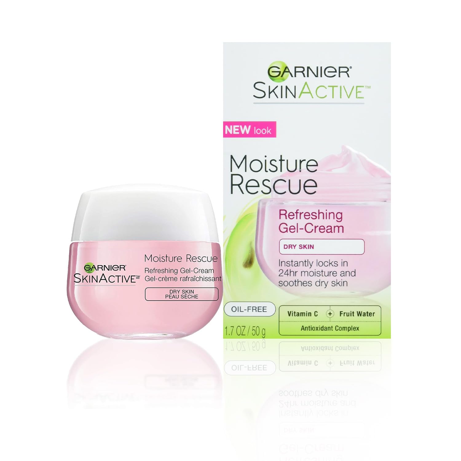 Garnier SkinActive Moisture Rescue Refreshing Gel-Cream for Dry Skin, Oil-Free, 1.7 Oz (50g), 1 Count (Packaging May Vary)-0