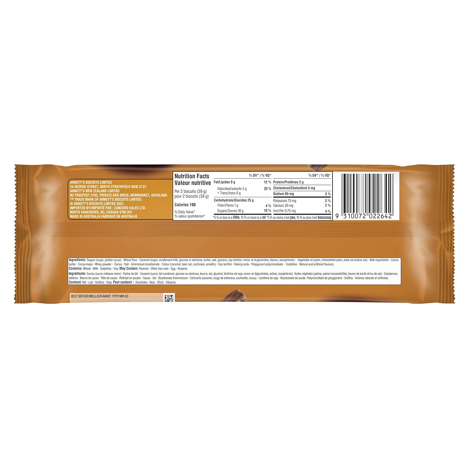 Arnott's Tim Tam Biscuits,175g/6.2oz,Chewy Caramel (Imported from Canada)-2