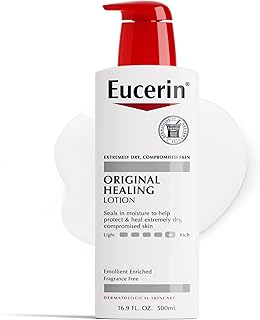 Eucerin Original Healing Rich Body Lotion for Extremely Dry, Compromised Skin, Emollient Enriched Body Moisturizer, 16.9 Fl Oz Bottle