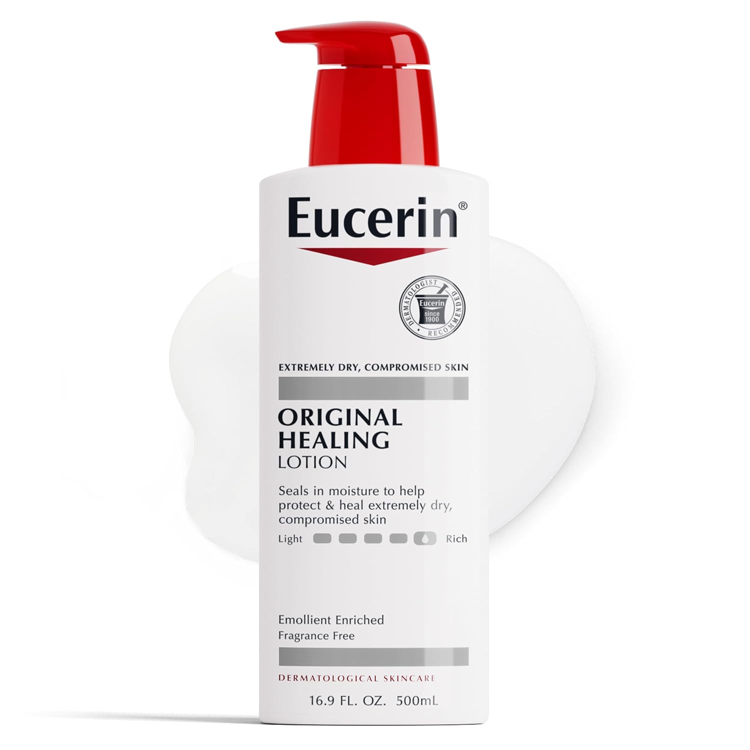 Eucerin Original Healing Rich Body Lotion for Extremely Dry, Compromised Skin, Emollient Enriched Body Moisturizer, 16.9 Fl Oz Bottle-0