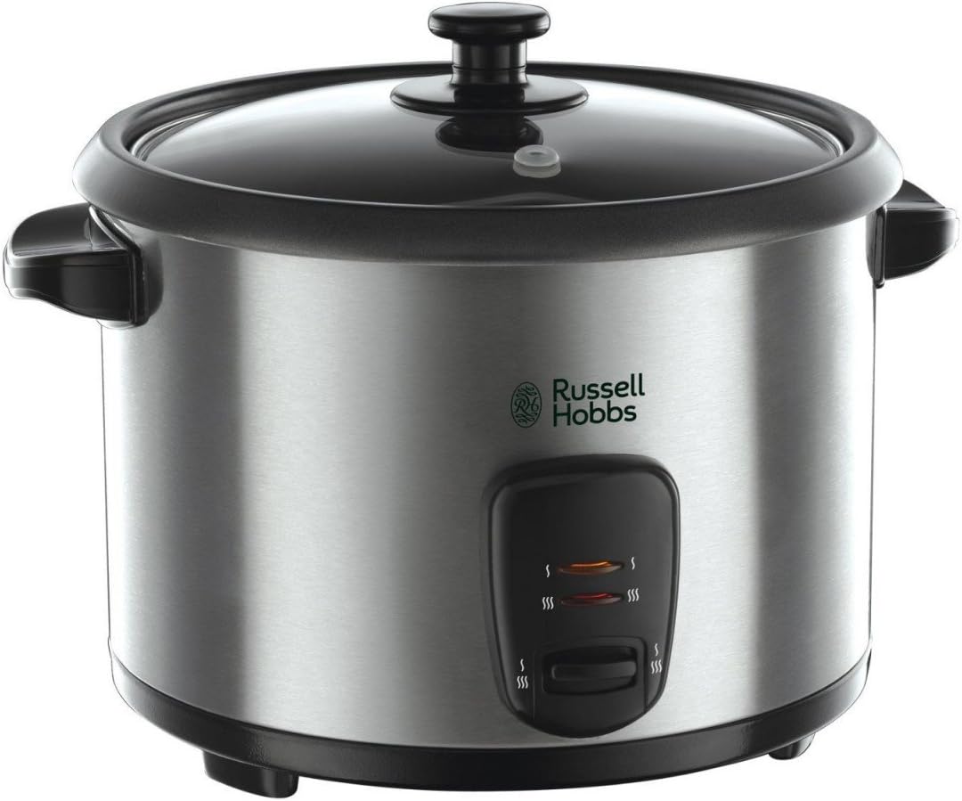 Russell Hobbs Cuociriso 10 Tazze, 700 W, 1.8 Litri, Spatola e Misurino Inclusi, Acciaio Inox, 19750-56-0