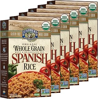 Lundberg Family Farms - Organic Whole Grain Spanish Rice, Zesty Blend, Side Dish, Pantry Staple, 100% Whole Grain, Non-GMO, Gluten-Free, USDA Certified Organic, Vegan, Kosher (6 oz, 6-Pack)