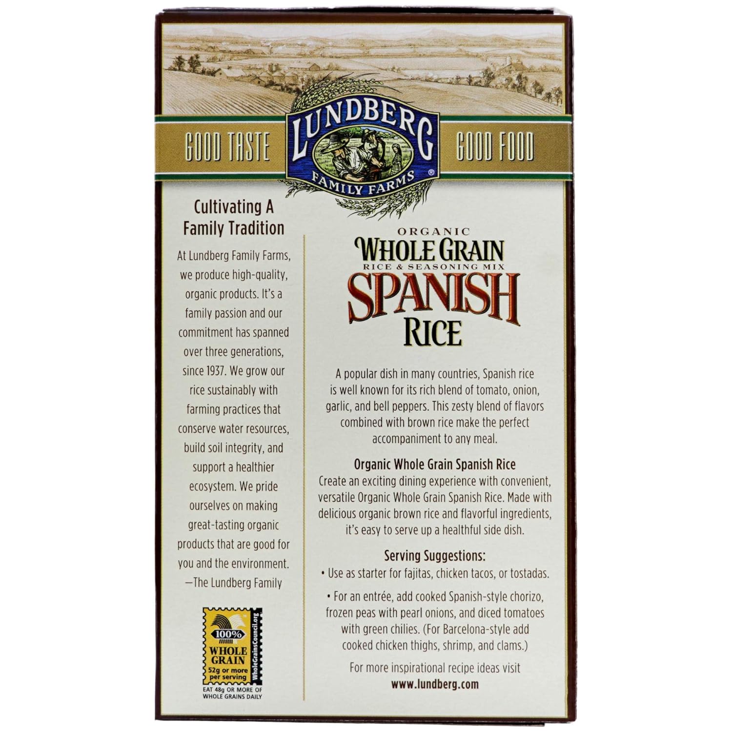 Lundberg Family Farms - Organic Whole Grain Spanish Rice, Zesty Blend, Side Dish, Pantry Staple, 100% Whole Grain, Non-GMO, Gluten-Free, USDA Certified Organic, Vegan, Kosher (6 oz, 6-Pack)-1