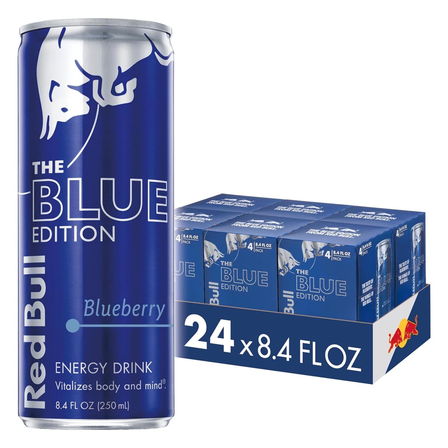 Red Bull Blue Edition Blueberry Energy Drink, 8.4 Fl Oz, 24 Cans (6 Packs of 4)-0