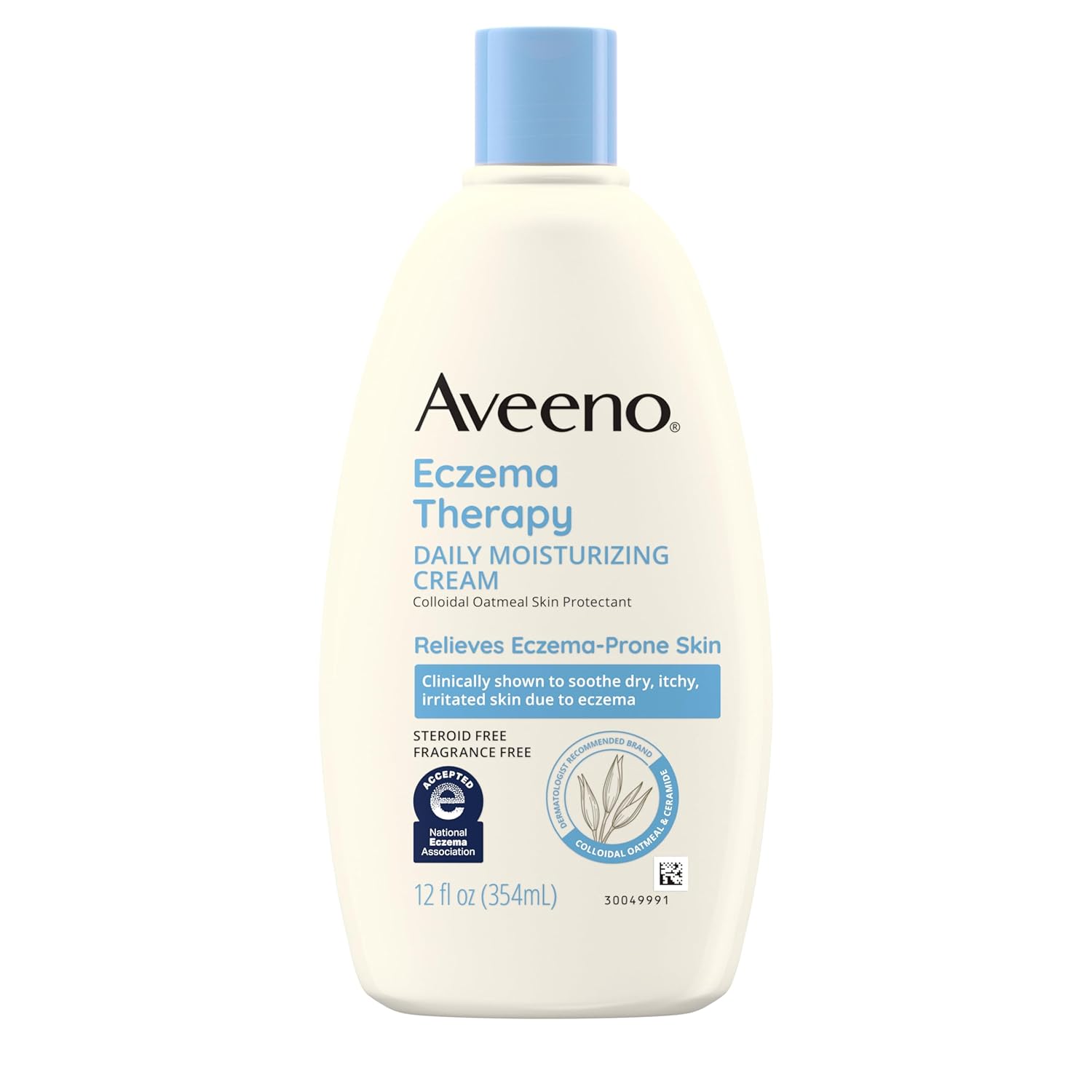 Aveeno Eczema Therapy Daily Moisturizing Cream for Sensitive Skin, Soothing Eczema Relief Cream for Itchy, Dry Skin, Fragrance-Free Itch Cream, 12 FL OZ-0