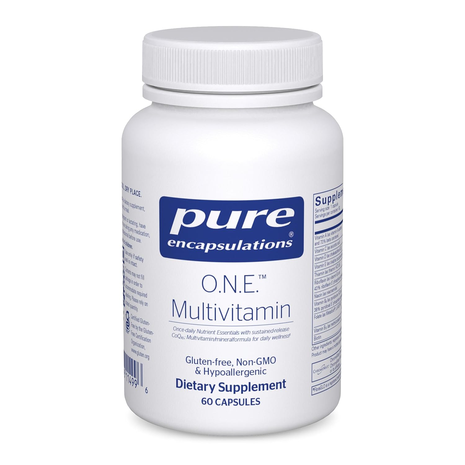 Pure Encapsulations O.N.E. Multivitamin - Once Daily Multivitamin with Antioxidant Complex Metafolin, CoQ10, and Lutein to Support Vision, Cognitive Function, and Cellular Health* - 60 Capsules-0