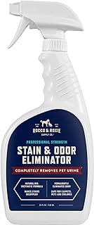 Rocco & Roxie Supply Co. Stain & Odor Eliminator for Strong Odor, 32oz Enzyme Pet Odor Eliminator for Home, Carpet Stain Remover for Cats & Dog Pee, Enzymatic Cat Urine Destroyer, Carpet Cleaner Spray