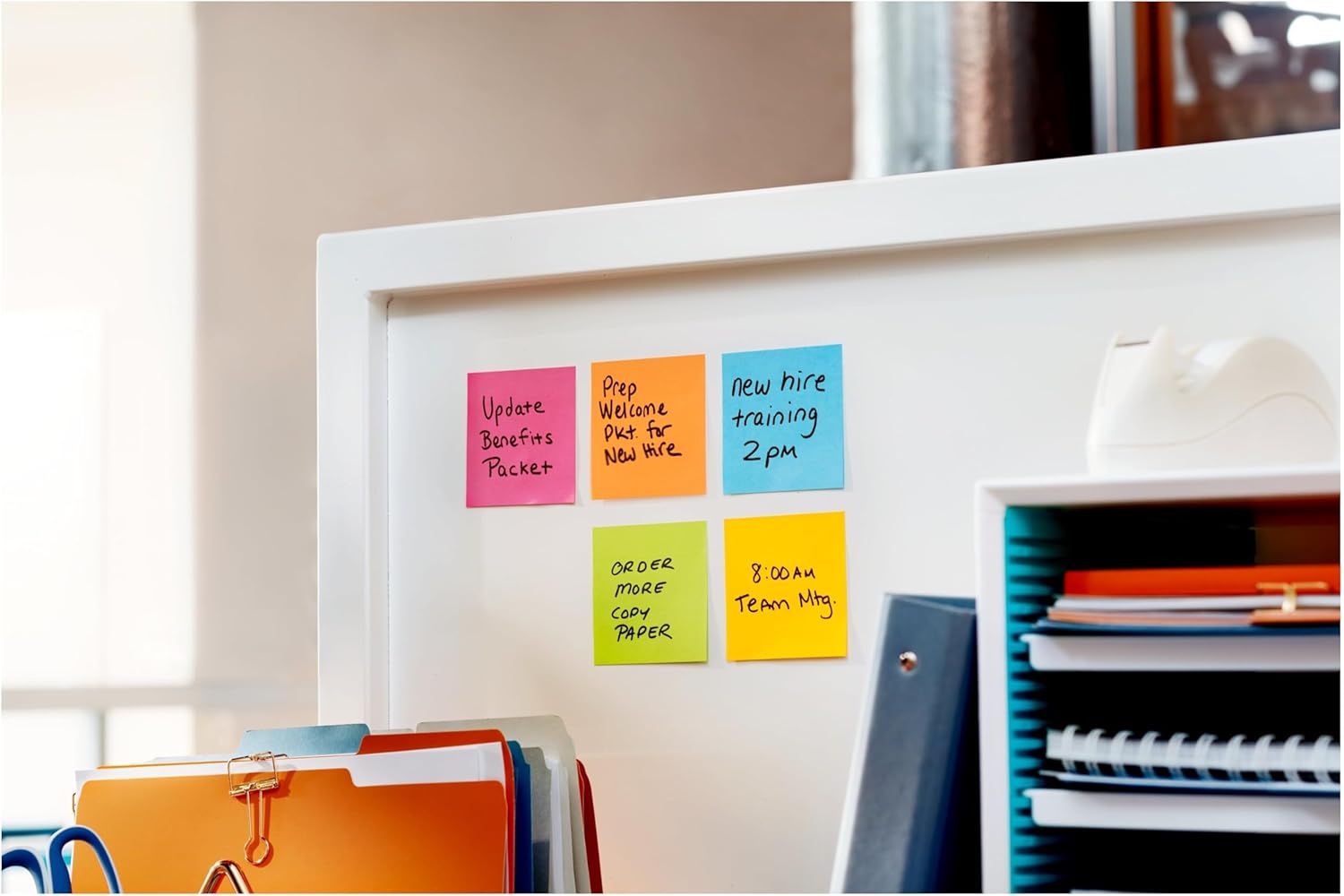 Post-it Super Sticky Notes, 3x3 in, 24 Pads, 2x the Sticking Power,Energy Boost Collection, Bright Colors (Orange, Pink, Blue, Green), Recyclable-13