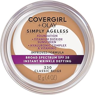 COVERGIRL & Olay Simply Ageless Instant Wrinkle-Defying Foundation, Classic Beige, 0.4 Fl Oz (Pack of 1)