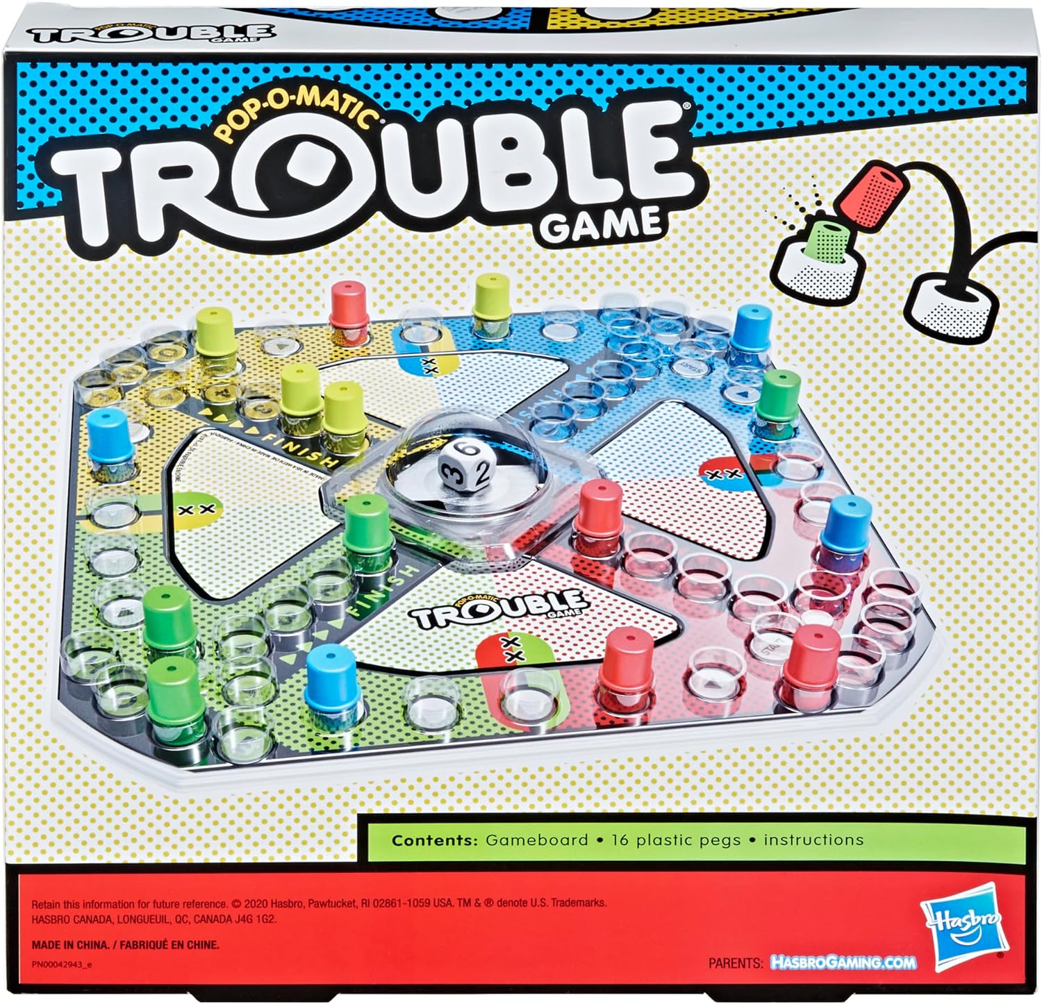 Hasbro Gaming Trouble Board Game for Kids Ages 5 and Up 2-4 Players (Packaging may vary)-1