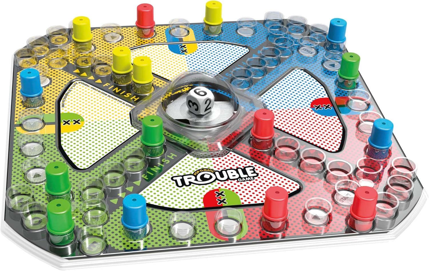 Hasbro Gaming Trouble Board Game for Kids Ages 5 and Up 2-4 Players (Packaging may vary)-2