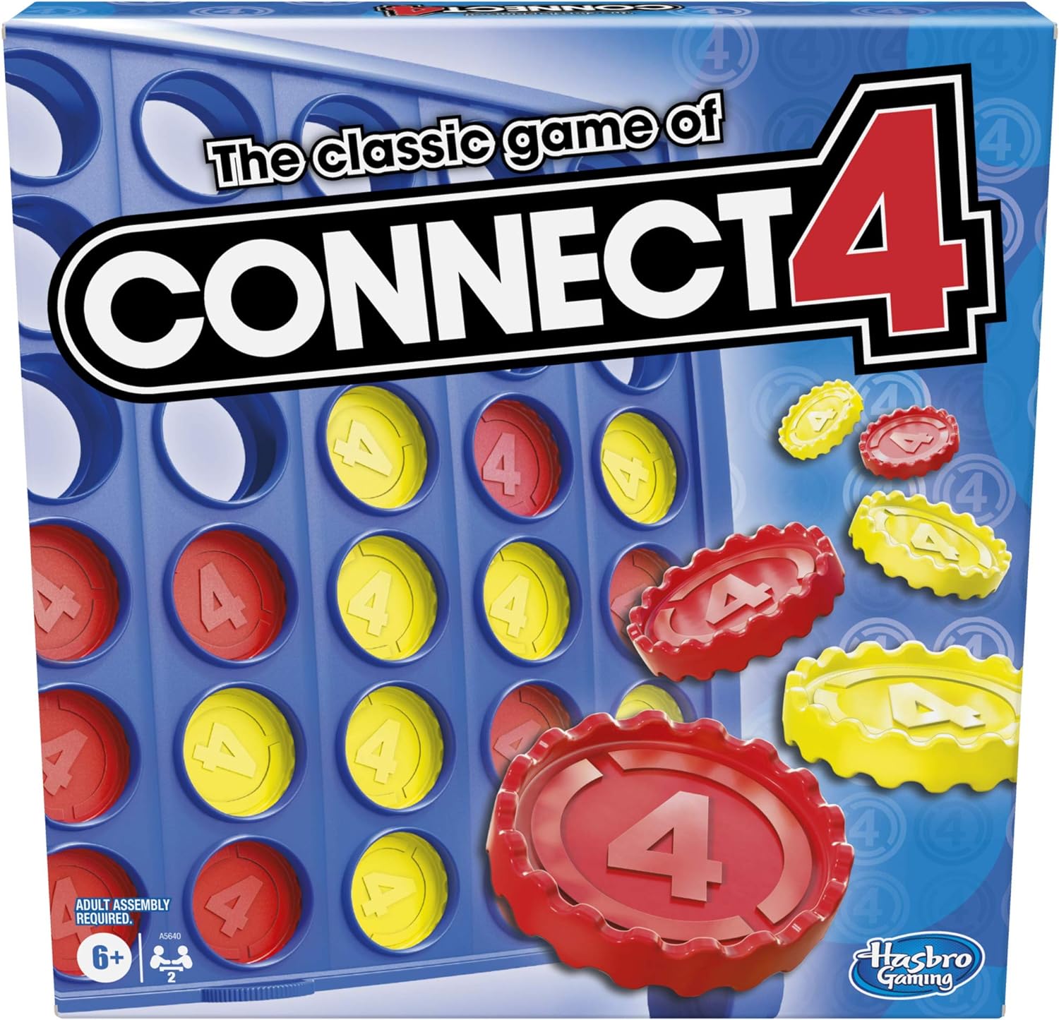 Hasbro Gaming Connect 4 Classic Grid,4 in a Row Game,Strategy Board Games for Kids,2 Player .for Family and Kids,Ages 6 and Up-0