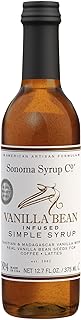 Sonoma Syrup Co Vanilla Bean Simple Syrup, 12.7 fl oz for Coffee, Cocktails, and Cooking