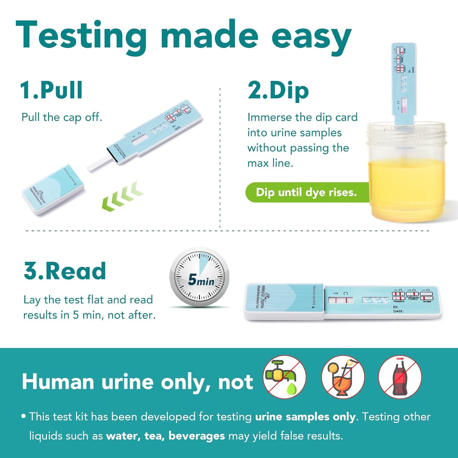 15 Pack Easy@Home Marijuana (THC) Single Panel Drug Tests Kit - #EDTH-114-2