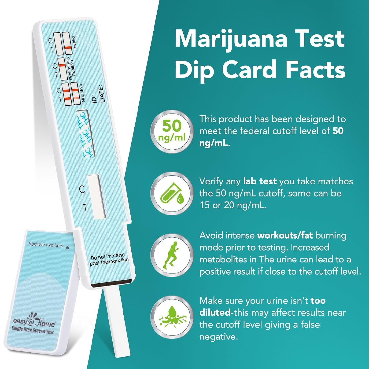 15 Pack Easy@Home Marijuana (THC) Single Panel Drug Tests Kit - #EDTH-114-5