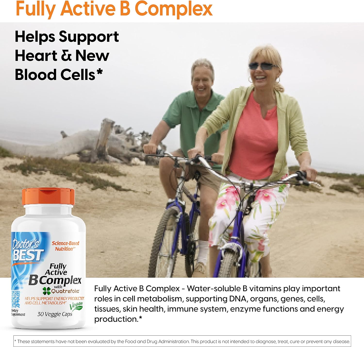 Doctor's Best Fully Active B Complex, Non-GMO, Gluten & Soy Free, Vegan, Supports Energy Production, 30 Count-3