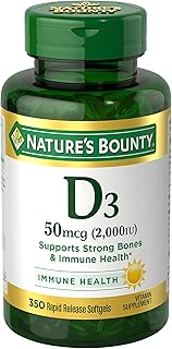 Nature's Bounty Vitamin D, Immune Support, Vitamin Supplement, 2000 IU, 50 mcg, Softgels, 350 Ct