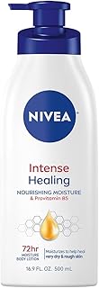 NIVEA Intense Healing Body Lotion for Dry Skin, 72-Hour Moisturizing Lotion with Deep Nourishing Serum and Provitamin B5, 16.9 Fl Oz Pump Bottle