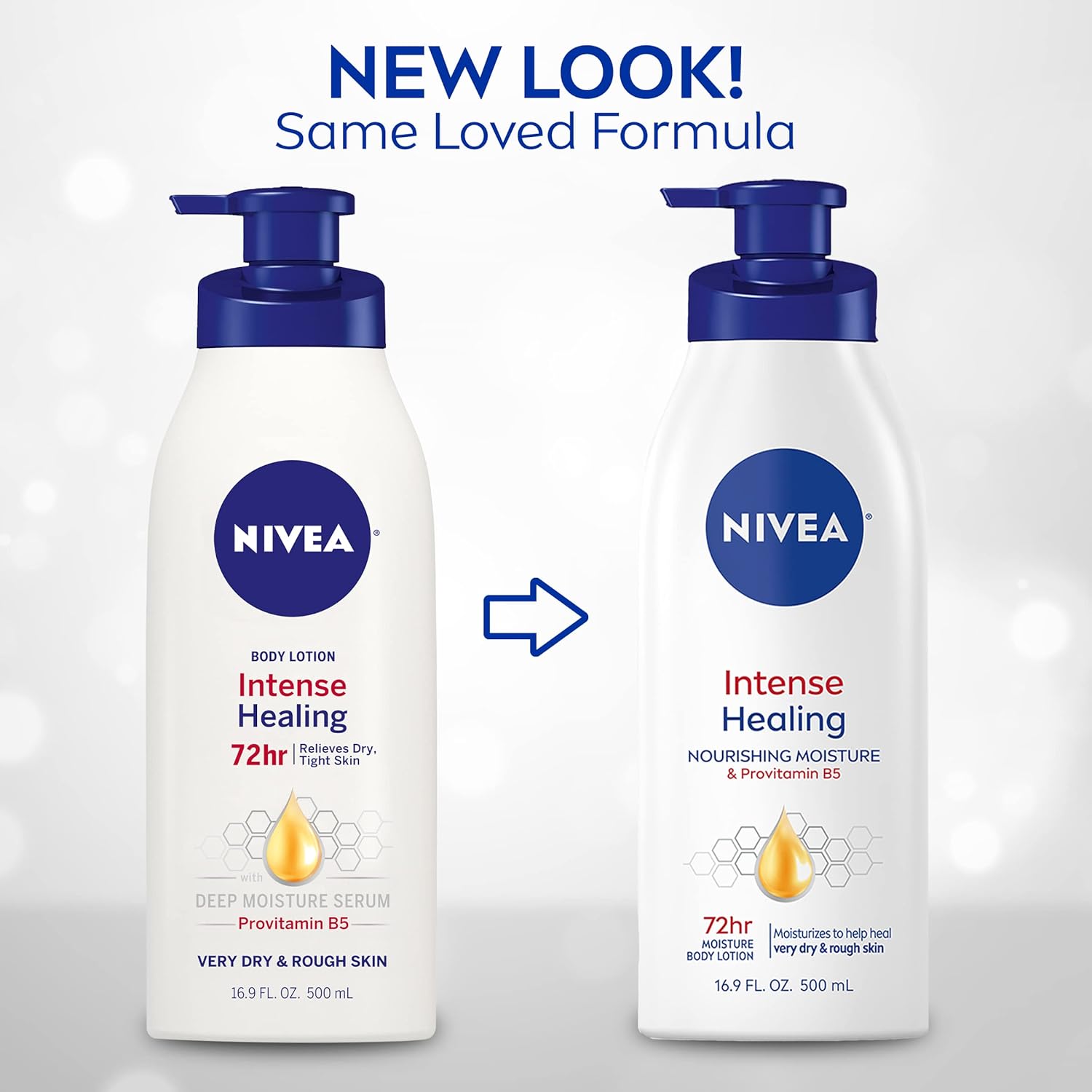 NIVEA Intense Healing Body Lotion for Dry Skin, 72-Hour Moisturizing Lotion with Deep Nourishing Serum and Provitamin B5, 16.9 Fl Oz Pump Bottle-1