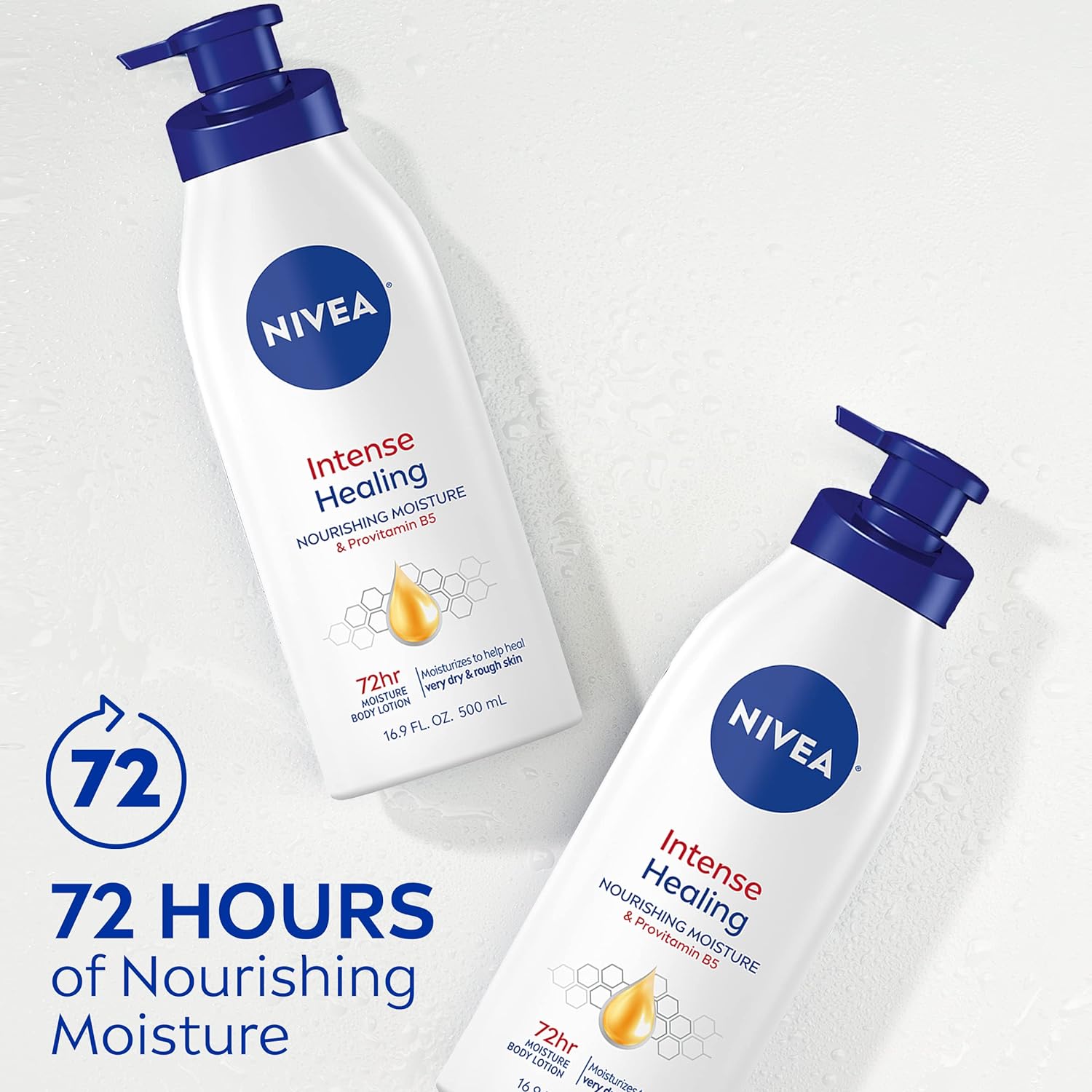 NIVEA Intense Healing Body Lotion for Dry Skin, 72-Hour Moisturizing Lotion with Deep Nourishing Serum and Provitamin B5, 16.9 Fl Oz Pump Bottle-3