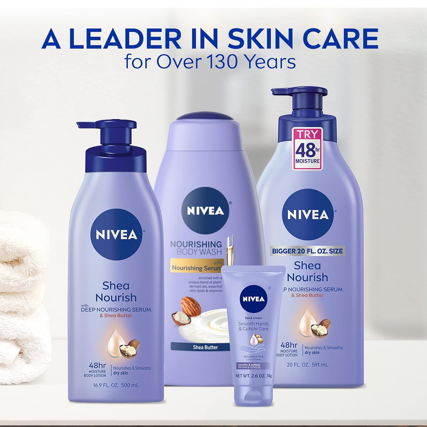 NIVEA Shea Nourish Body Lotion, 48-Hour Moisturizing Shea Butter Lotion for Dry Skin with Deep Nourishing Serum, 16.9 Fl Oz Pump Bottle-8