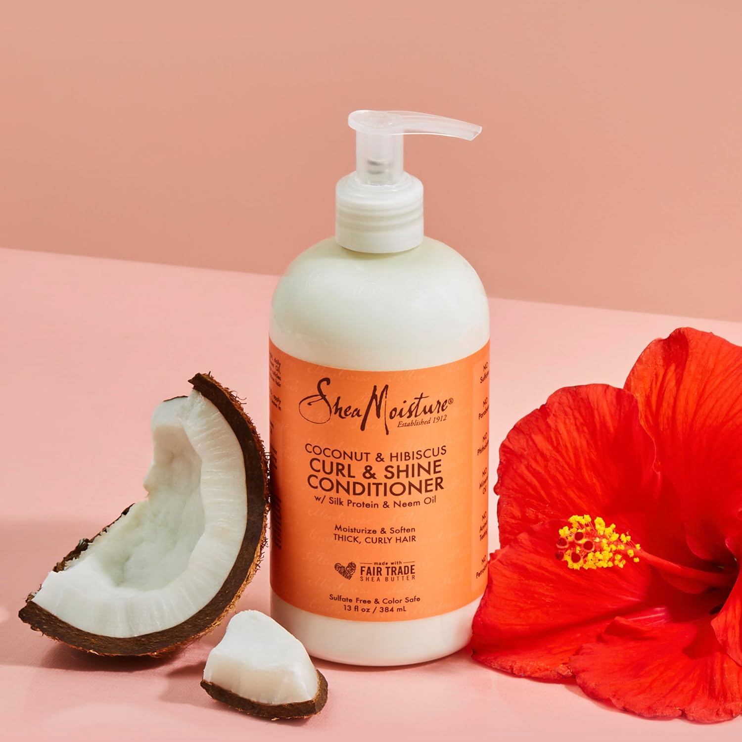 SheaMoisture Curl & Shine Conditioner Coconut & Hibiscus, for Thick, Curly Hair to Moisturize & Soften, 13 oz-6