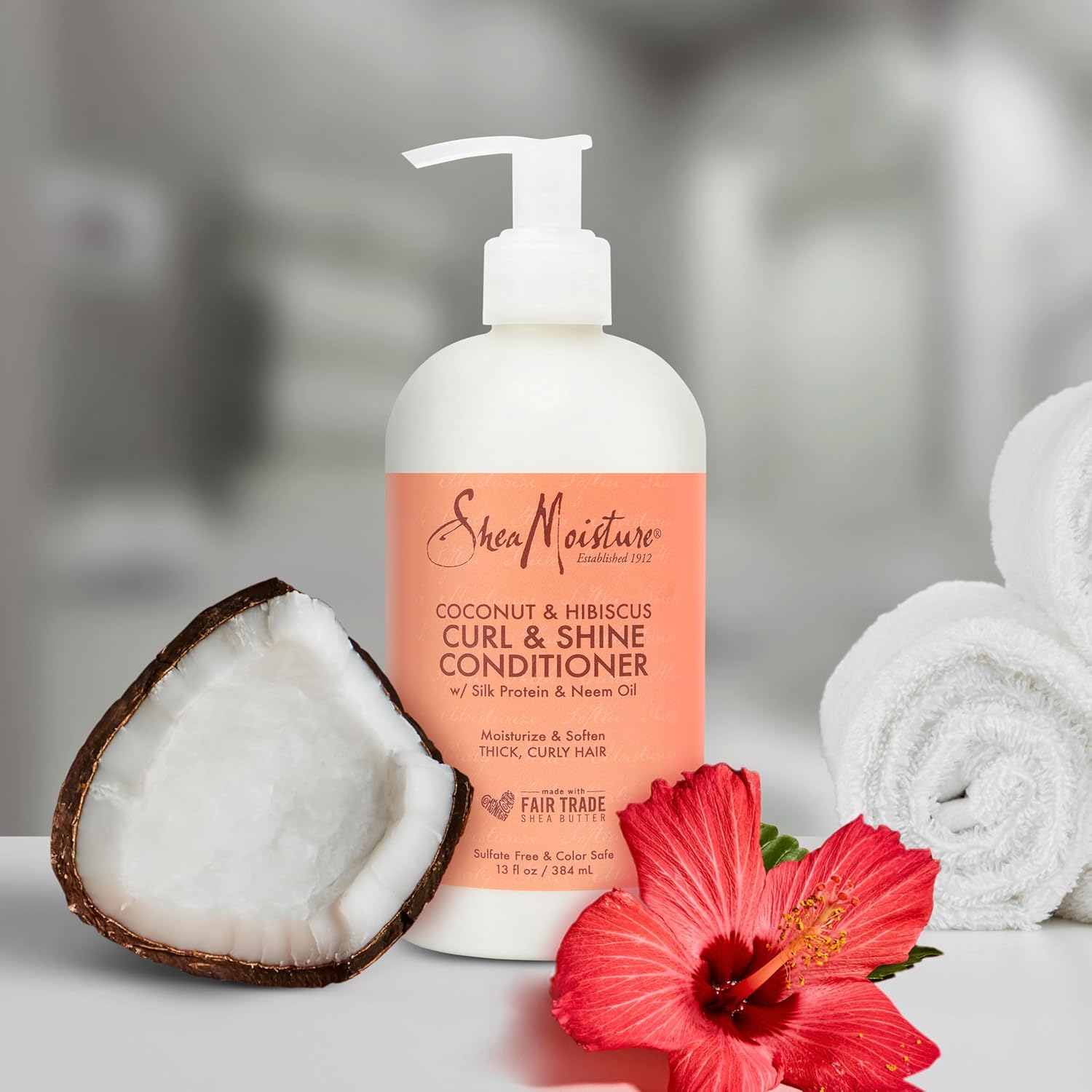 SheaMoisture Curl & Shine Conditioner Coconut & Hibiscus, for Thick, Curly Hair to Moisturize & Soften, 13 oz-9