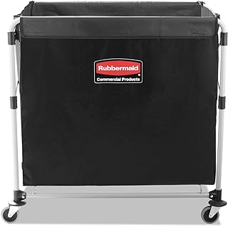 Rubbermaid Commercial Products, Collapsible X Cart Laundy Bin/Cart, Steel, 8 Bushel (300 L) Cart, Transport Supplies and Groceries/College Move In