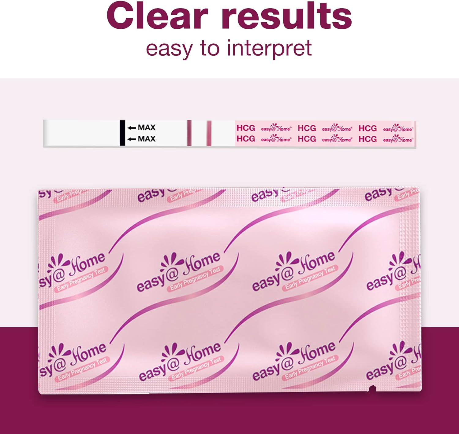 Easy@Home 60 Pregnancy Tests, FSA Eligible, 60 Hcg Test Strips Early Detection - Bulk Pregnancy Strips-1