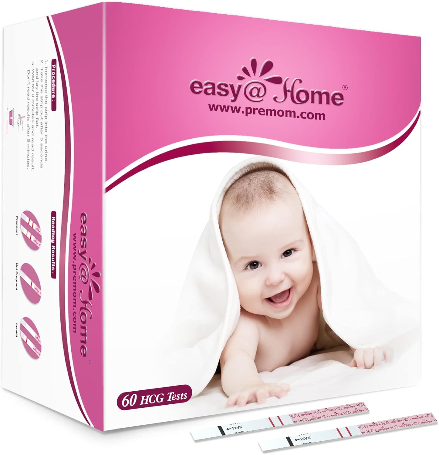 Easy@Home 60 Pregnancy Tests, FSA Eligible, 60 Hcg Test Strips Early Detection - Bulk Pregnancy Strips-7