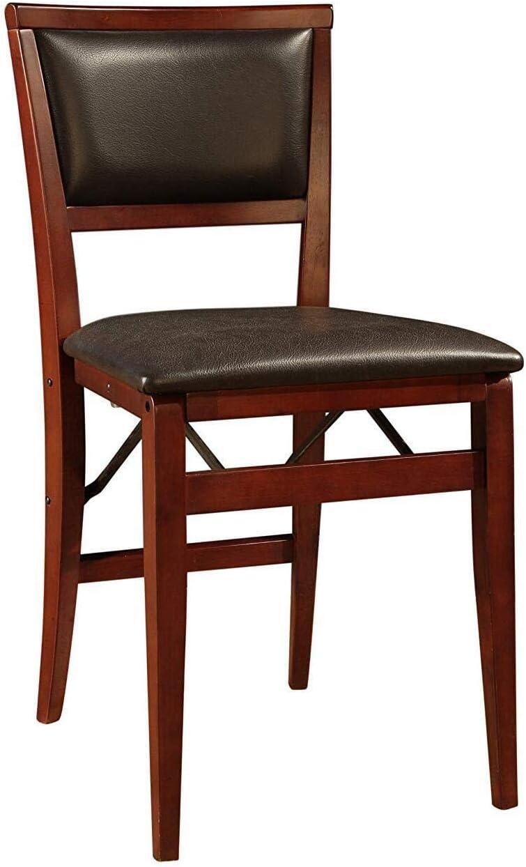 Linon Dining Espresso Chair | engineered wood | folding chair | set of 2 | Keira Pad-0