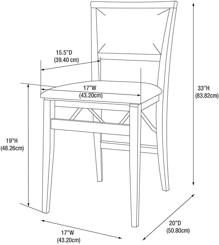 Linon Dining Espresso Chair | engineered wood | folding chair | set of 2 | Keira Pad-2