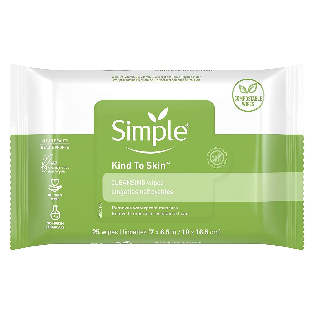 Simple Cleansing Facial Wipes 25 Count (Pack of 3)-0