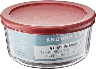 Anchor Hocking Clear Glass Storage Container (Pack of 4) | SnugFit Lids