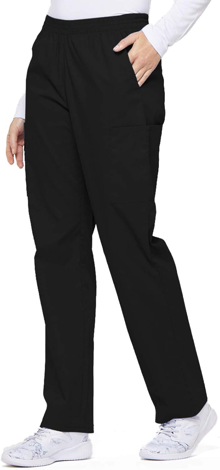 Dickies EDS Signature Scrubs for Women, Elastic Waist Pull-On Cargo Pants for Women in Soft Brushed Poplin 86106-5