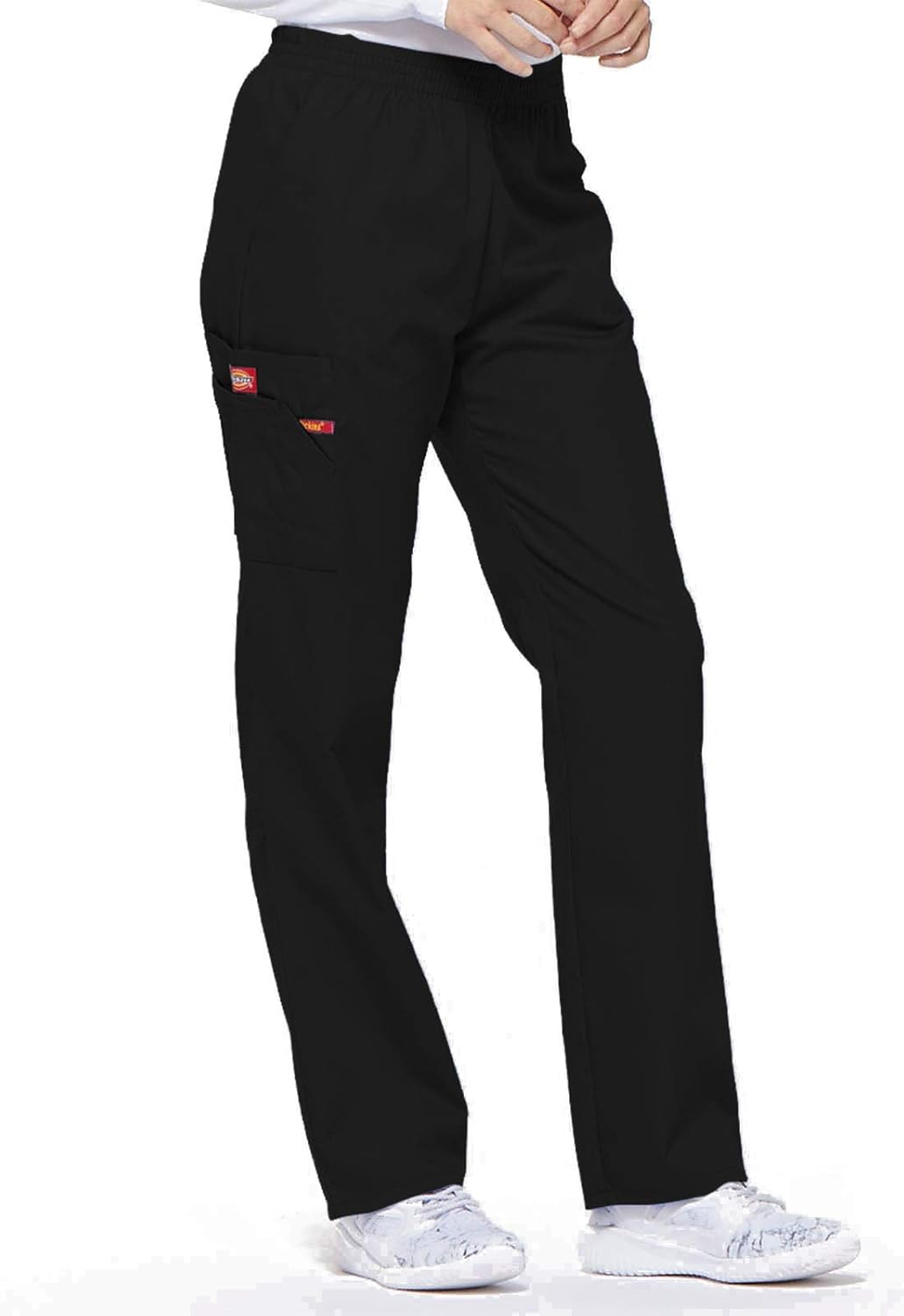 Dickies EDS Signature Scrubs for Women, Elastic Waist Pull-On Cargo Pants for Women in Soft Brushed Poplin 86106-6