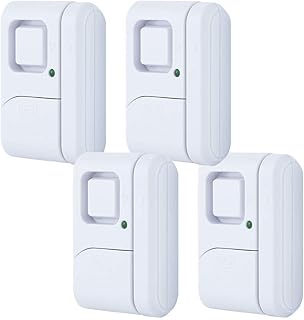 General Electric, 4 Pack, DIY Protection, Burglar Alert, Wireless, Chime, Easy Installation, Home, 45174 GE Personal Security Window and Door Alarm, White, 4