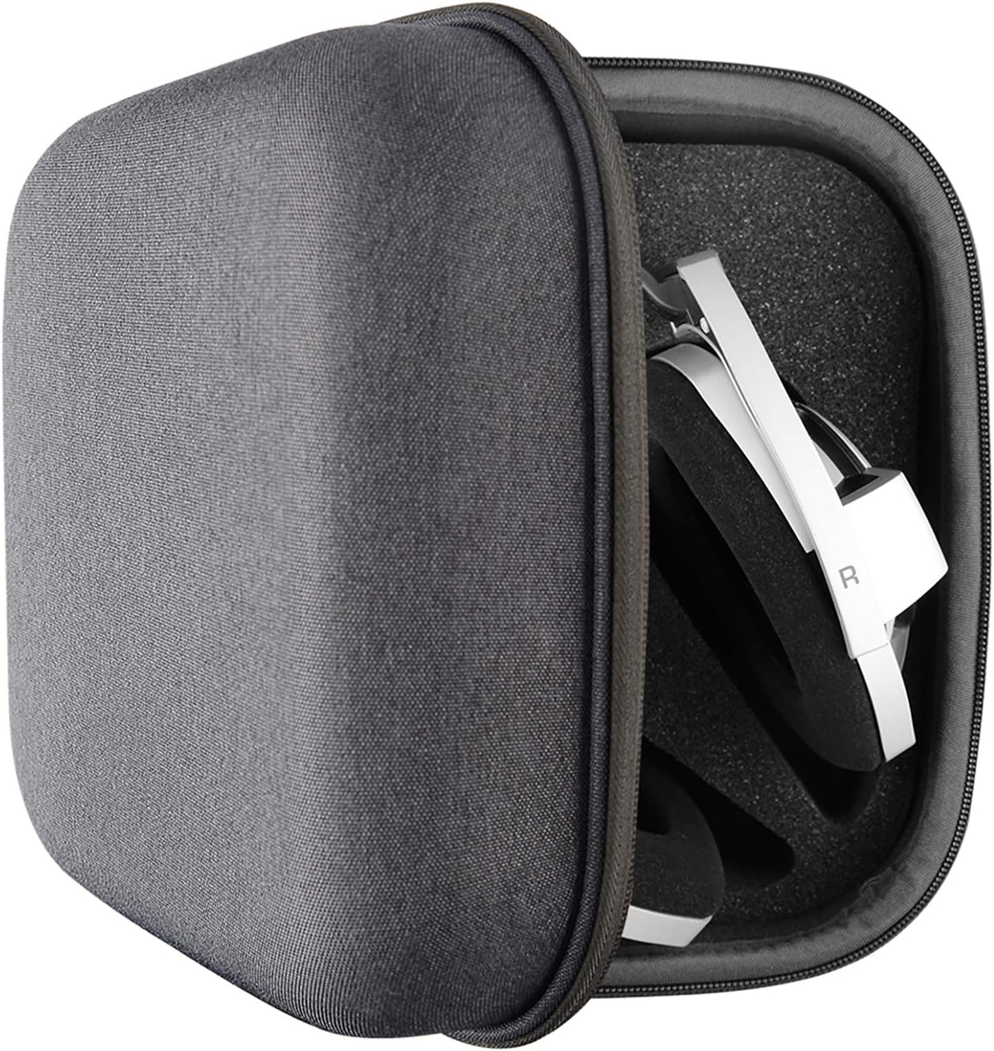 Geekria Shield Headphones Case Compatible with Sennheiser HD800S, HD800, HD820, HD700, HD660s2, HD650, HD600, HD660S Case, Replacement Hard Shell Travel Carrying Bag with Cable Storage (Dark Grey)-0