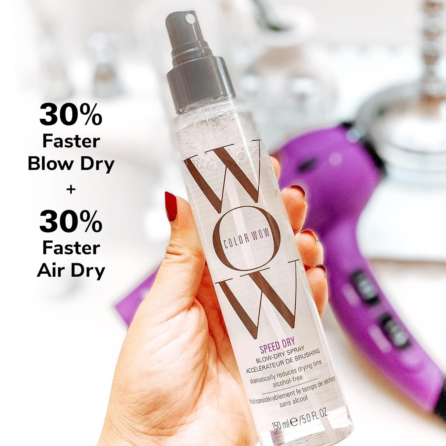 COLOR WOW Speed Dry Blow Dry Spray – Cut Blow Dry Time by 30% | Heat Protectant, Prevent Breakage | Cruelty-Free & Gluten-Free-2